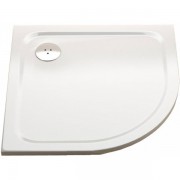 Душевой поддон литой мрамор четверть круга Ravak Elipso Pro Chrome 80х80х3 белый XA244401010