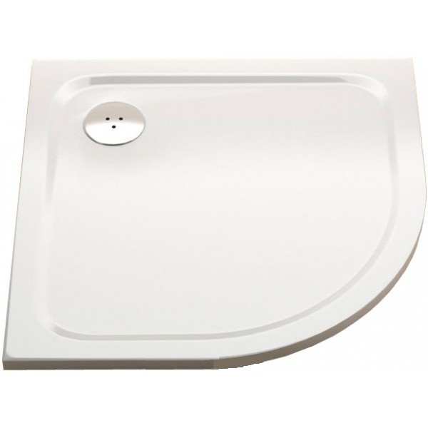 Душевой поддон литой мрамор четверть круга Ravak Elipso Pro Chrome 90х90х3 белый XA247701010