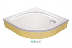 Душевой поддон акриловый четверть круга Ravak Elipso EX 100х100х17.5 белый  A22AA01310