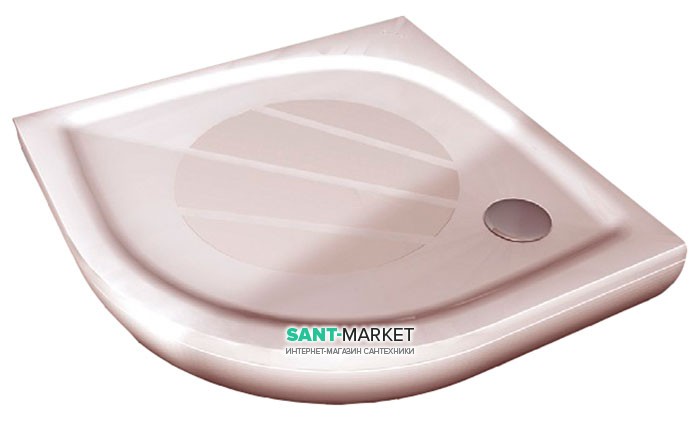 Душовий піддон литий мармур чверть кола Ravak Elipso Pro 100х100х3 білий XA23AA01010