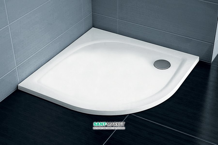 Душовий піддон акриловий чверть кола Ravak Elipso LA 80х80х6 білий A224401210