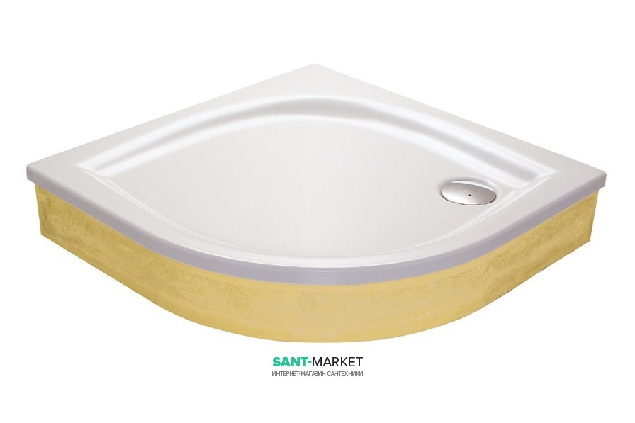 Душевой поддон акриловый четверть круга Ravak Elipso EX 90х90х17.5 белый A227701310