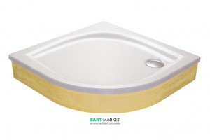 Душовий піддон акриловий чверть кола Ravak Elipso EX 100х100х17.5 білий A22AA01310