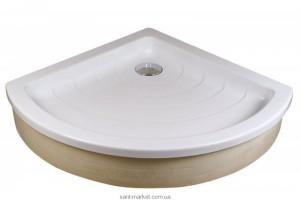 Душевой поддон акриловый четверть круга Ravak Radius EX 90.5х90.5х18.5 белый A607001320