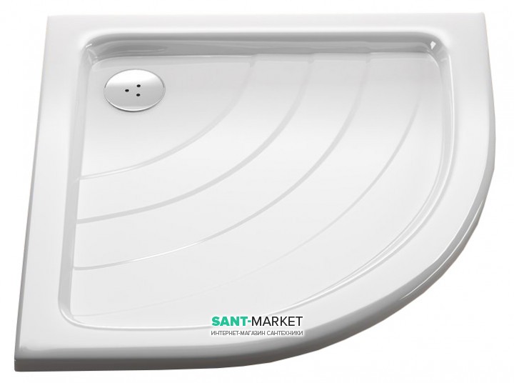 Душевой поддон акриловый четверть круга Ravak Ronda LA 80.5х80.5х10 белый A214001220