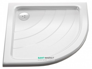 Душовий піддон акриловий чверть кола Ravak Ronda LA 80.5х80.5х10 білий A214001220