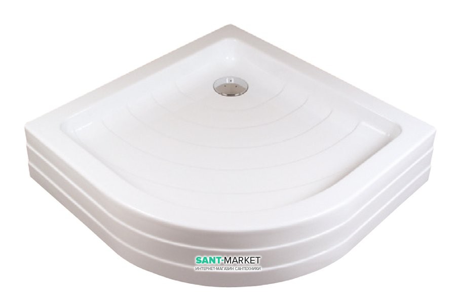 Душовий піддон акриловий чверть кола Ravak Ronda PU 91х91х18.5 білий A207001120