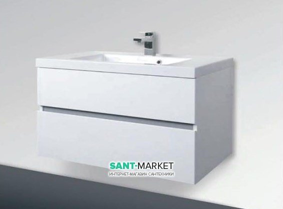 Тумба под раковину Gorenje Lorencio F 80.84 подвесная 80х45.5х50 белый глянец 792850