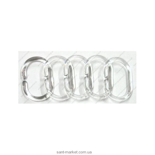 BISK кільце для шторки у ванній 12 штук 97200