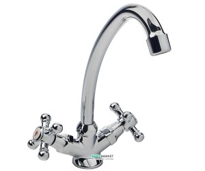 Смеситель для кухни Rubineta C-8 CROSS Rubin Ceramic двухвентильный ретростиль C8J006