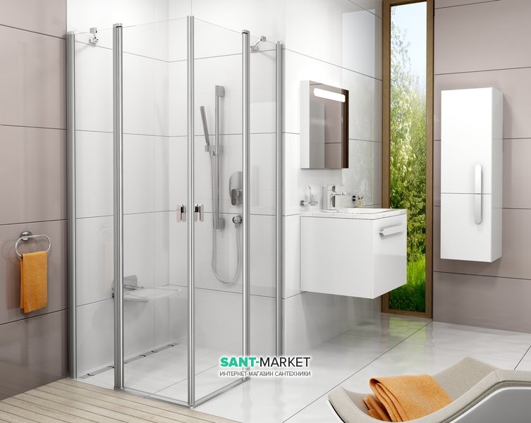 Душові двері в кут Ravak Chrome CRV2 скляна орні 120х195 1QVG0U00Z1