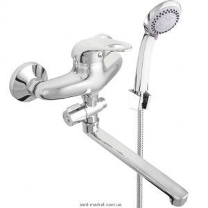 Смеситель однорычажный с длинным изливом и душем Rubineta коллекция Prince хром P2CK01