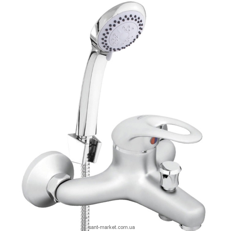 Смеситель однорычажный для ванны с душем Rubineta коллекция Prince сатин P10053