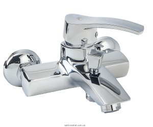 Змішувач одинважільний для ванни з коротким виливом Rubineta колекція Naro хром 540023