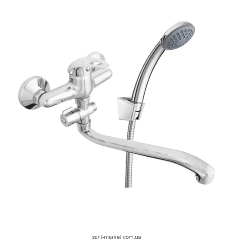 Змішувач одинважільний з довгим виливом та душем Rubineta колекція Yuta бронза Y2GК03