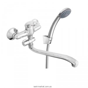 Смеситель однорычажный с длинным изливом и душем Rubineta коллекция Yuta бронза Y2GК03