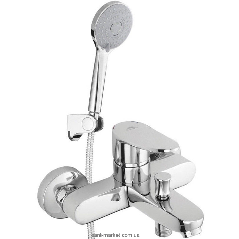 Змішувач одинважільний для ванни з душем Rubineta колекція Static хром A10A08