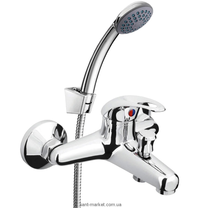 Змішувач одинважільний для ванни з душем Rubineta колекція Yuta хром Y10К03