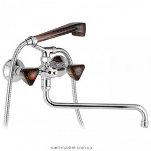 Смеситель двухвентильный с длинным изливом и душем Mofem коллекция Stella хром 145-0006-15