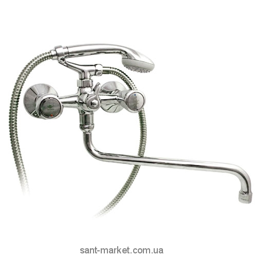 Смеситель двухвентильный с длинным изливом и душем Mofem коллекция Trigo хром 145-0057-04