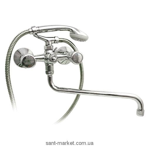 Змішувач двохвентильний з довгим виливом та душем Mofem колекція Trigo хром 145-0057-04