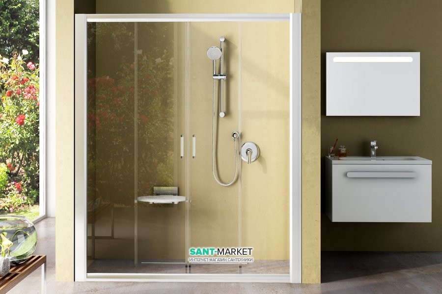 Душевая дверь в нишу Ravak Rapier NRDP4 стеклянная раздвижная 200х190 0ONK0U00Z1 