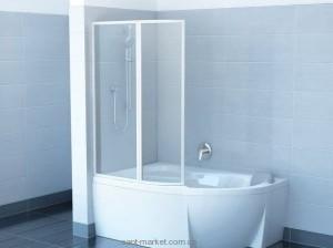 Ravak Штора д / ванни VSK 2 РОСА 150 R Рейн пласт. 76P8010041