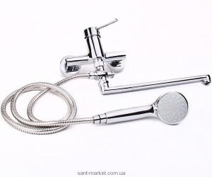 Смеситель однорычажный с длинным изливом и душем Teka коллекция Аres хром 23.129.02.50