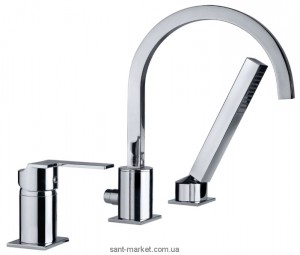 Змішувач одинважільний на борт ванни з душем Teka колекція Kobe хром 35.152.12