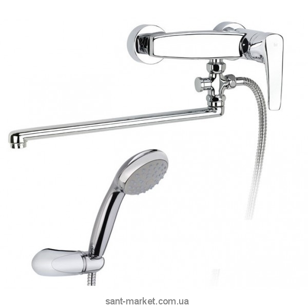 Змішувач одинважільний з довгим виливом та душем Teka колекція MB2 хром 40.1222.02