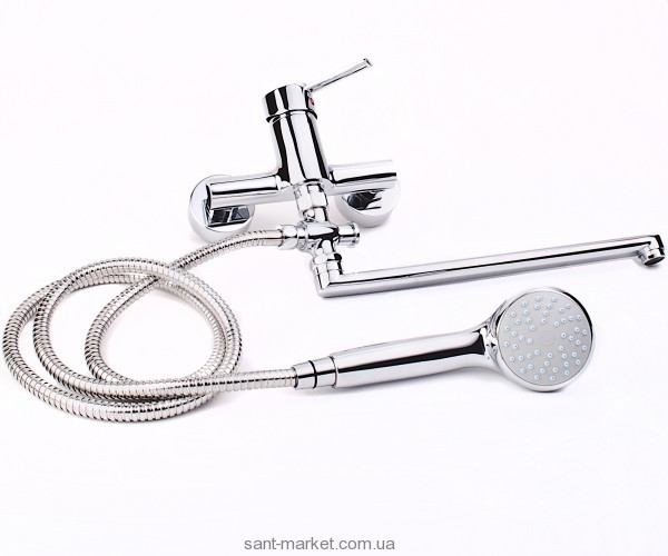 Змішувач одинважільний з довгим виливом та душем Teka колекція Аres хром 23.129.02.50