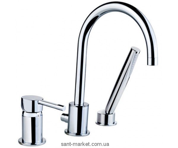 Смеситель однорычажный на борт ванны с душем Teka коллекция Alaior хром 221520200