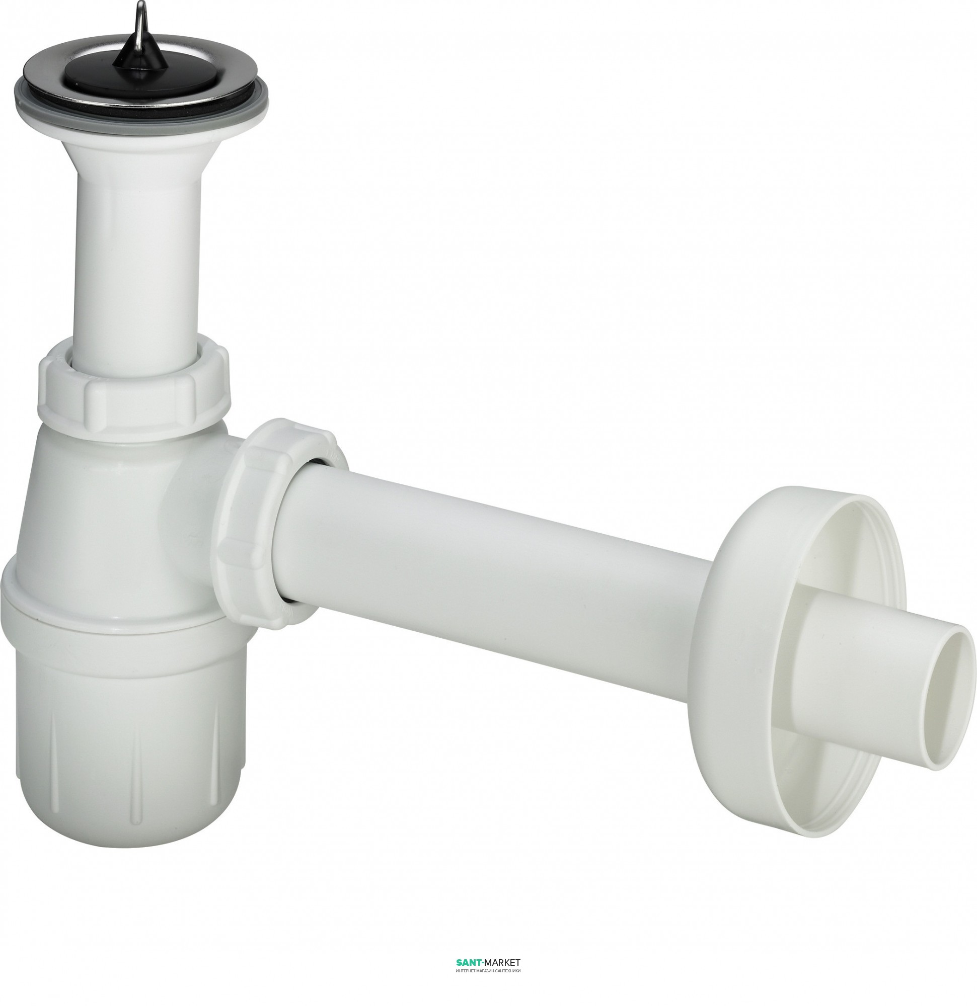 Viega Сифон для раковины с выпуском и пробкой 103927