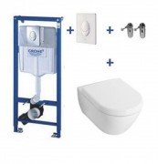 Унитаз подвесной Villeroy&Boch Subway 2.0 56001001+9M68S101 + Комплект 3 в 1 Grohe Rapid SL 38750001