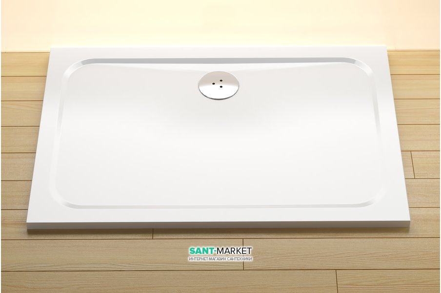 Душевой поддон искусственный мрамор прямоугольный Ravak Gigant Pro Chrome 120х90х3 белый XA04G701010