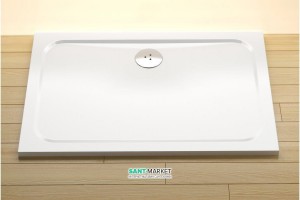Душовий піддон штучний мармур прямокутний Ravak Gigant Pro Chrome 120х90х3 білий XA04G701010