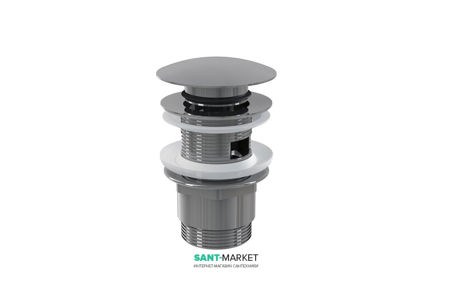 Ravak Сифон д / раковини CLICK CLACK з переливом короткий хром X01437