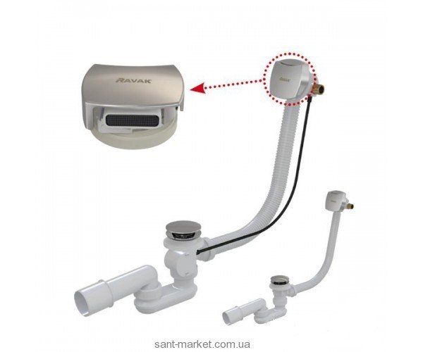 Ravak Сифон д/ванны заполнение с тонким переливом X01438