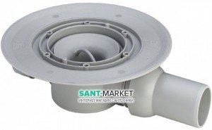 Зливний трап Viega мокрий затвор без насадки з горизонтальним випуском 485412