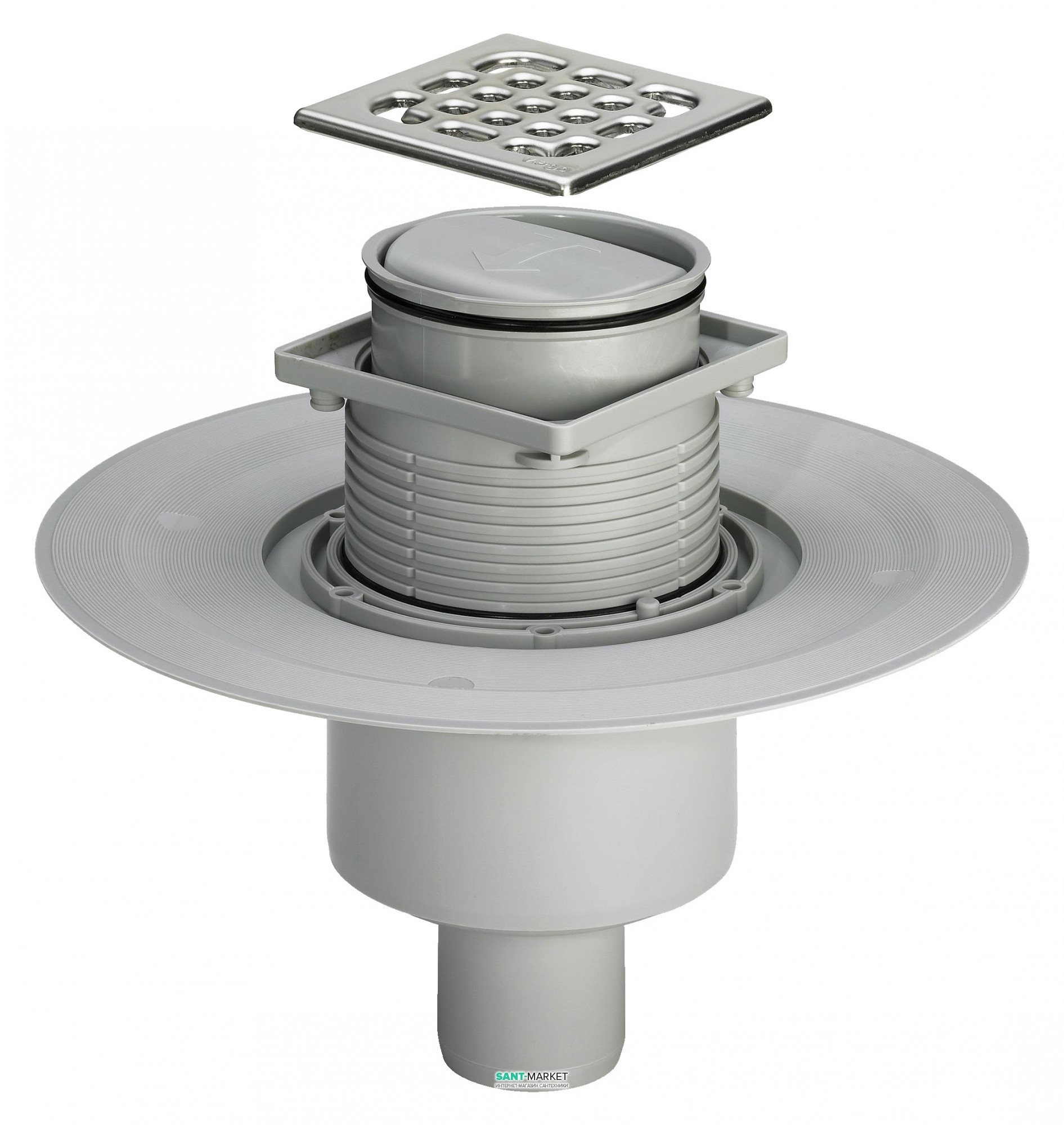 Зливний трап для душу Viega Advantix сухий затвор прямої випуск 100x100 617271