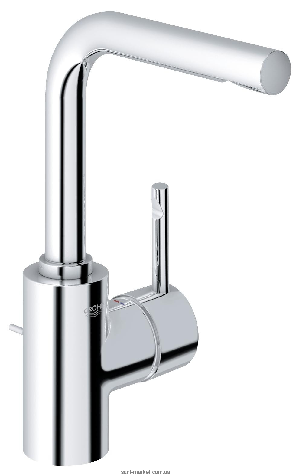Смеситель для раковины однорычажный с донным клапаном Grohe коллекция Essence хром 32628000