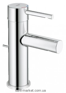 Смеситель для раковины однорычажный с донным клапаном Grohe коллекция Essence хром 32898000