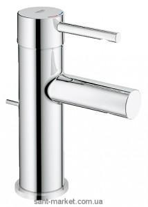 Смеситель для раковины однорычажный с донным клапаном Grohe коллекция Essence хром 32898000