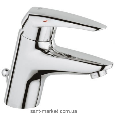 Смеситель для раковины однорычажный с донным клапаном Grohe коллекция Eurodisc хром 3318300E