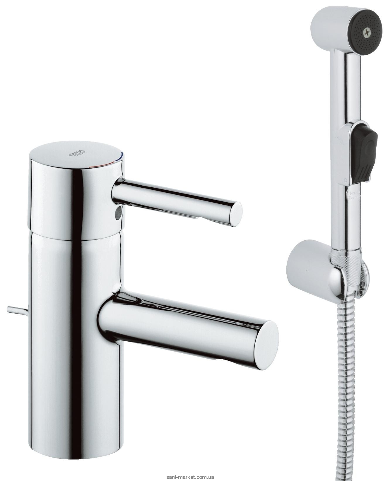 Змішувач для раковини одноважеля з донним клапаном і душем Grohe Essence хром 32535000