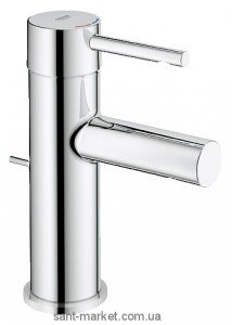 Смеситель для раковины однорычажный с донным клапаном Grohe коллекция Essence хром 32898000
