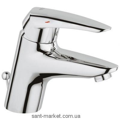 Смеситель для раковины однорычажный с донным клапаном Grohe коллекция Eurodisc хром 3318300E