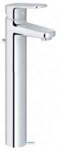 Смеситель для раковины однорычажный с донным клапаном высокий Grohe Europlus New хром 32618002