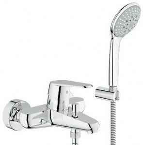 Змішувач одинважільний для ванни з душем Grohe колекція Eurodisc Cosmopolitan хром 33395002