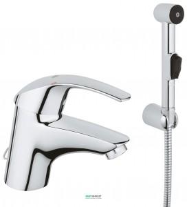 Смеситель для раковины однорычажный с душем Grohe коллекция Eurosmart хром 33462001